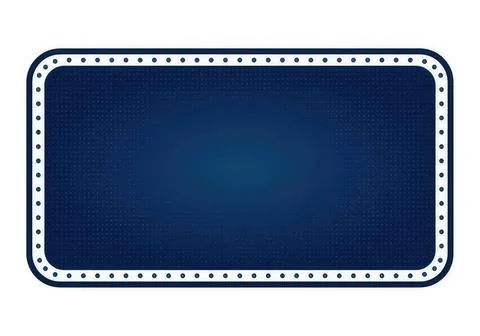 Blank rectangular sign with lights on dark blue background Stock-Illustration