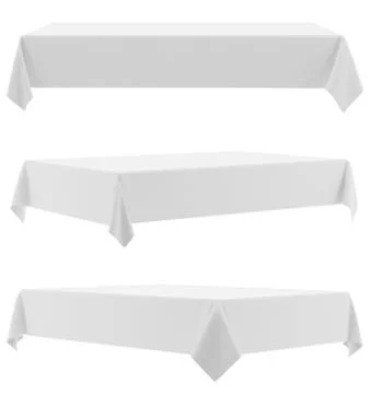 Blank rectangular tablecloth isolated on white background. 3d illustration Stock Illustration