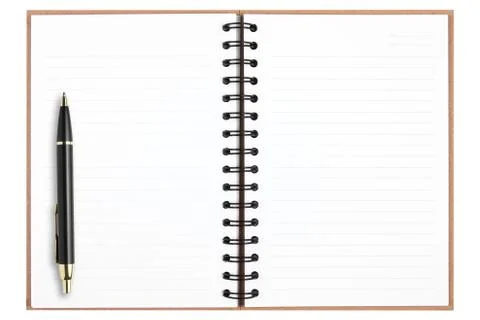 Blank recycle notebook with pen Stock Photos
