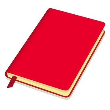 Blank red copybook template with bookmark. Vector illustration. Stock Illustration