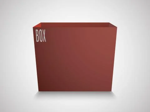 Blank red cube on white background. 3d box template. inscription box Stock Illustration