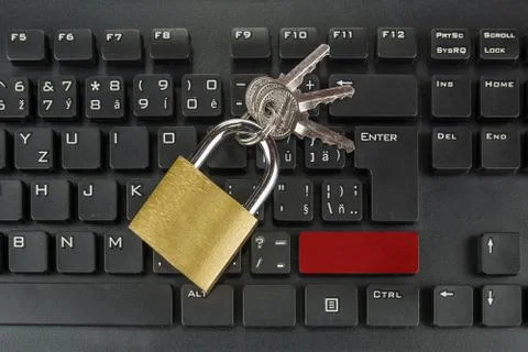 Blank  red enter and shift keys on computer keyboard Stock Photos