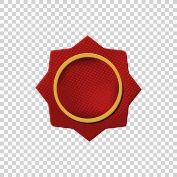 Blank red label halftone style icon vector Stock Illustration