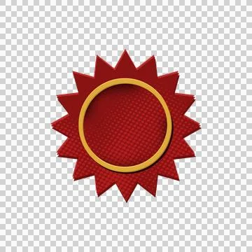 Blank red label halftone style icon graphic Stock Illustration