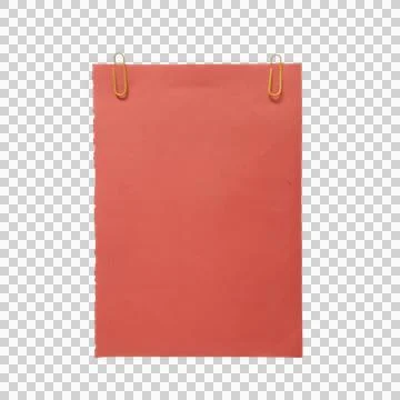 Blank red paper note sheet attached with two golden paper clips Фото
