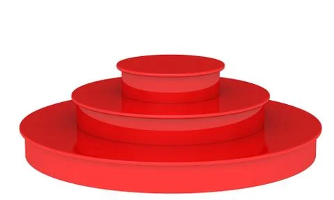 Blank Red podium. 3d render on a white background 스톡 일러스트