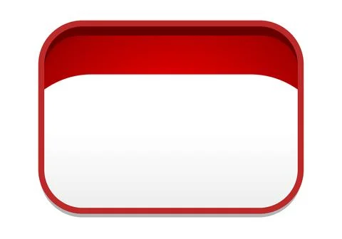 Blank red rounded rectangular banner frame with glossy 3d border and empty .. イラスト素材