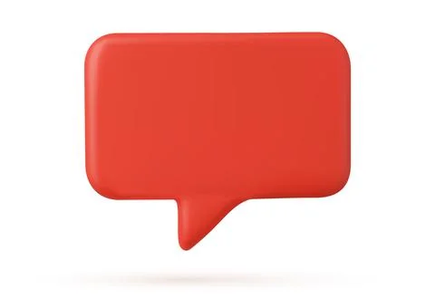 Blank red speech bubble pin Stock Illustration