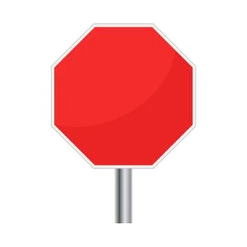Blank red stop sign vector icon. Empty danger symbol vector illustration. 스톡 일러스트