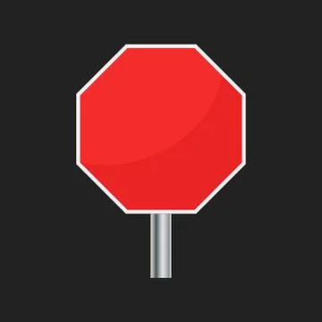 Blank red stop sign vector icon. Empty danger symbol vector illustration. Stock Illustration