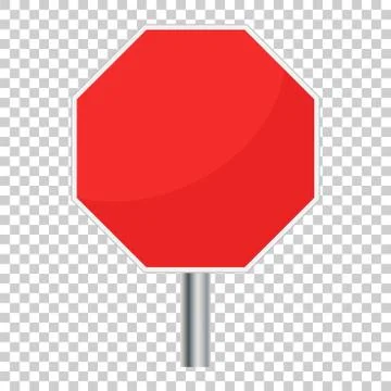 Blank red stop sign vector icon. Empty danger symbol vector illustration. 스톡 일러스트