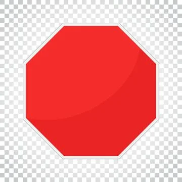 Blank red stop sign vector icon. Empty danger symbol vector illustration. Sim 스톡 일러스트