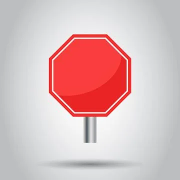 Blank red stop sign vector icon. Empty danger symbol vector illustration. 스톡 일러스트