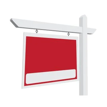 Blank Red Vector Real Estate Sign Stock Illustration