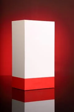 Blank Red White Packaging Box for Mockups Stock Photos