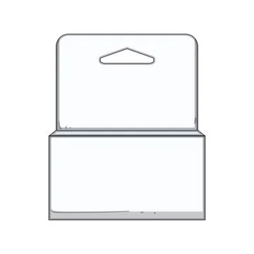 Blank retail hanging packaging box mockup Stock Illustration