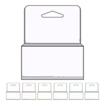 Blank retail hanging packaging box mockup Stock Illustration