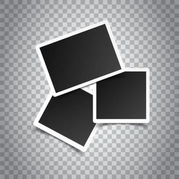 Blank retro photo frames on grey background. Vector illustration. Stockillustratie