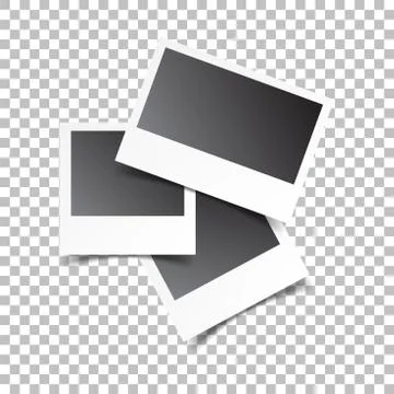 Blank retro photo frames on white isolated background. Vector illustration. Stock Illustration