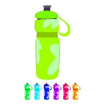 Blank reusable water bottle vector cartoon graphic Stock Illustration