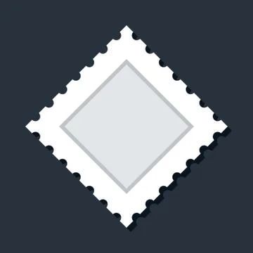 Blank rhombus white paper postage stamp Stock Illustration