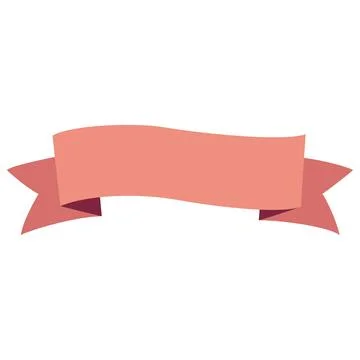 Blank Ribbon Banner Flat Vector Illustration Stock Illustration