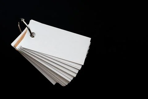 Blank ring memo on black background Stock Photos