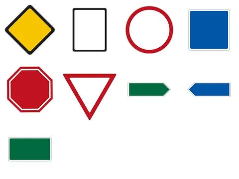 Blank road signs of Canada, flat set 库存插图