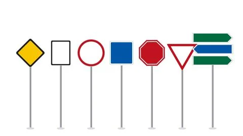 Blank road signs of Canada on posts, set 库存插图