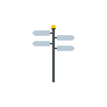 Blank road signs icon, flat style Illustrazione stock