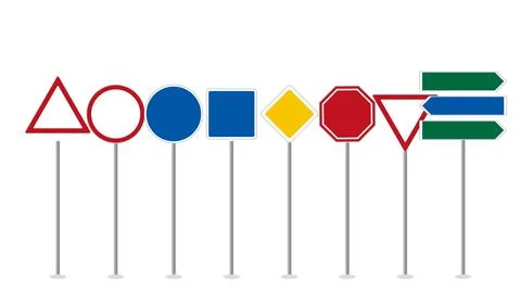 Blank road signs of India on posts, set Stock Illustration