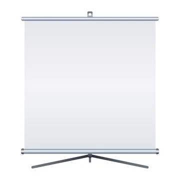 Blank roll-up banner isolated on white background. Design template blank for  Illustrazione stock