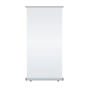 Blank roll-up banner isolated on white background. Design template blank for  Stock Illustration