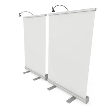 Blank Roll Up Banner Stand Stock Illustration