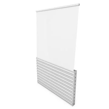 Blank Roll Up Banner Stand 스톡 일러스트