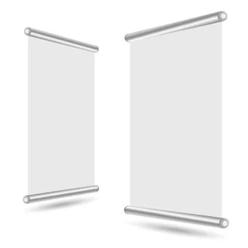 Blank roll-up banner stand template Stock Illustration