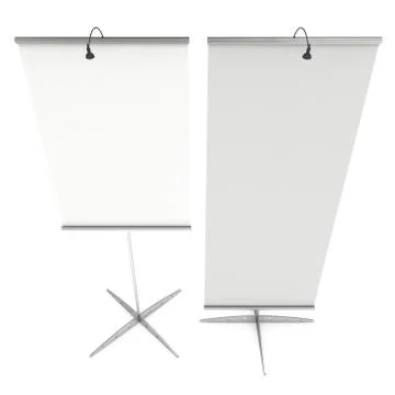 Blank Roll Up Banner Stands. 스톡 일러스트