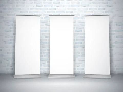 Blank roll up banners set イラスト素材