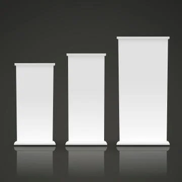 Blank roll up banners set イラスト素材