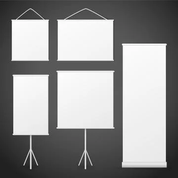 Blank roll up banners set イラスト素材
