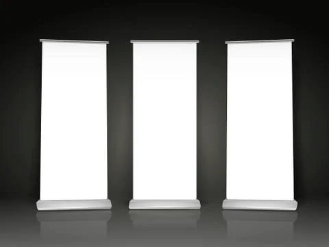 Blank roll up banners set イラスト素材
