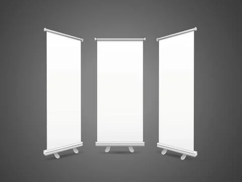 Blank roll up banners set イラスト素材