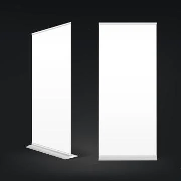 Blank roll up banners set 스톡 일러스트
