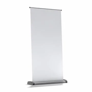 Blank rollup banner display. Template mockup. 3D Stock Illustration