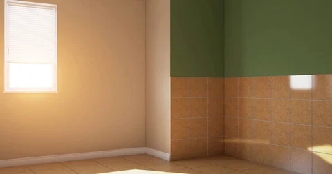 Blank room. Modern bathroom with large window.  Stock Footage 84059902