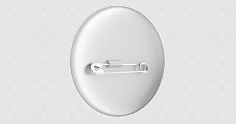 Blank Round Badge Pin Button Mockup rotation animation seamlessly loopable... Stock Footage 320908997