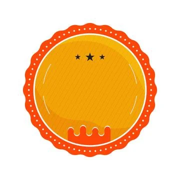Blank Round Badge Shape Template in flat modern liquid style. Good for イラスト素材