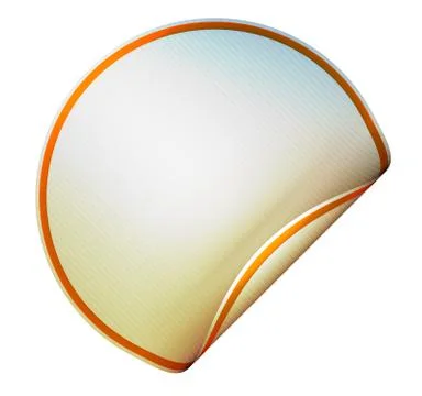 Blank round bent sticker or label Illustrazione stock