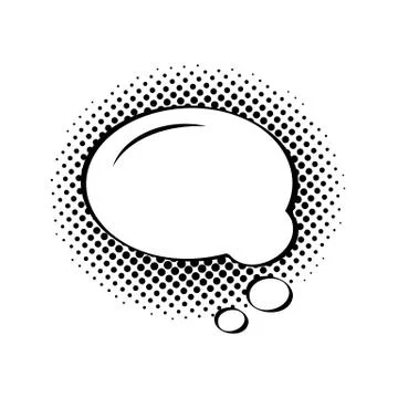 Blank round retro speech bubble flat icon vector isolated. Illustrazione stock