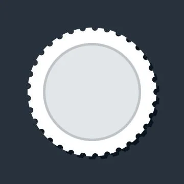 Blank round white paper postage stamp Stock Illustration